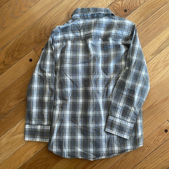 Urban Pipeline Boys Small Button Down Shirt Grey Yellow White Plaid Long Sleeve - Picture 5 of 5